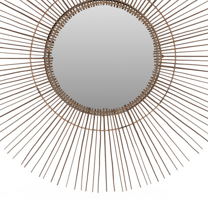 MIRROR ROUND WITH COCONUT STICKS FRAME IN NATURAL COLOR 120x4x120Hcm.HM7732
