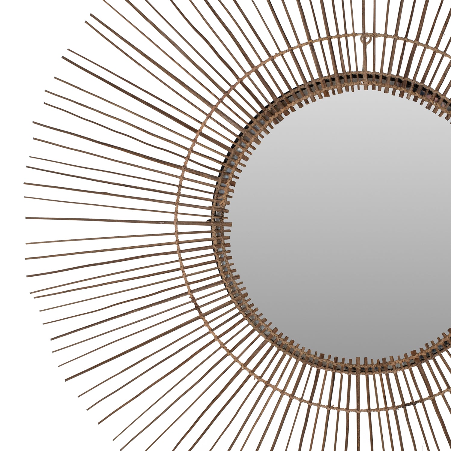 MIRROR ROUND WITH COCONUT STICKS FRAME IN NATURAL COLOR 120x4x120Hcm.HM7732