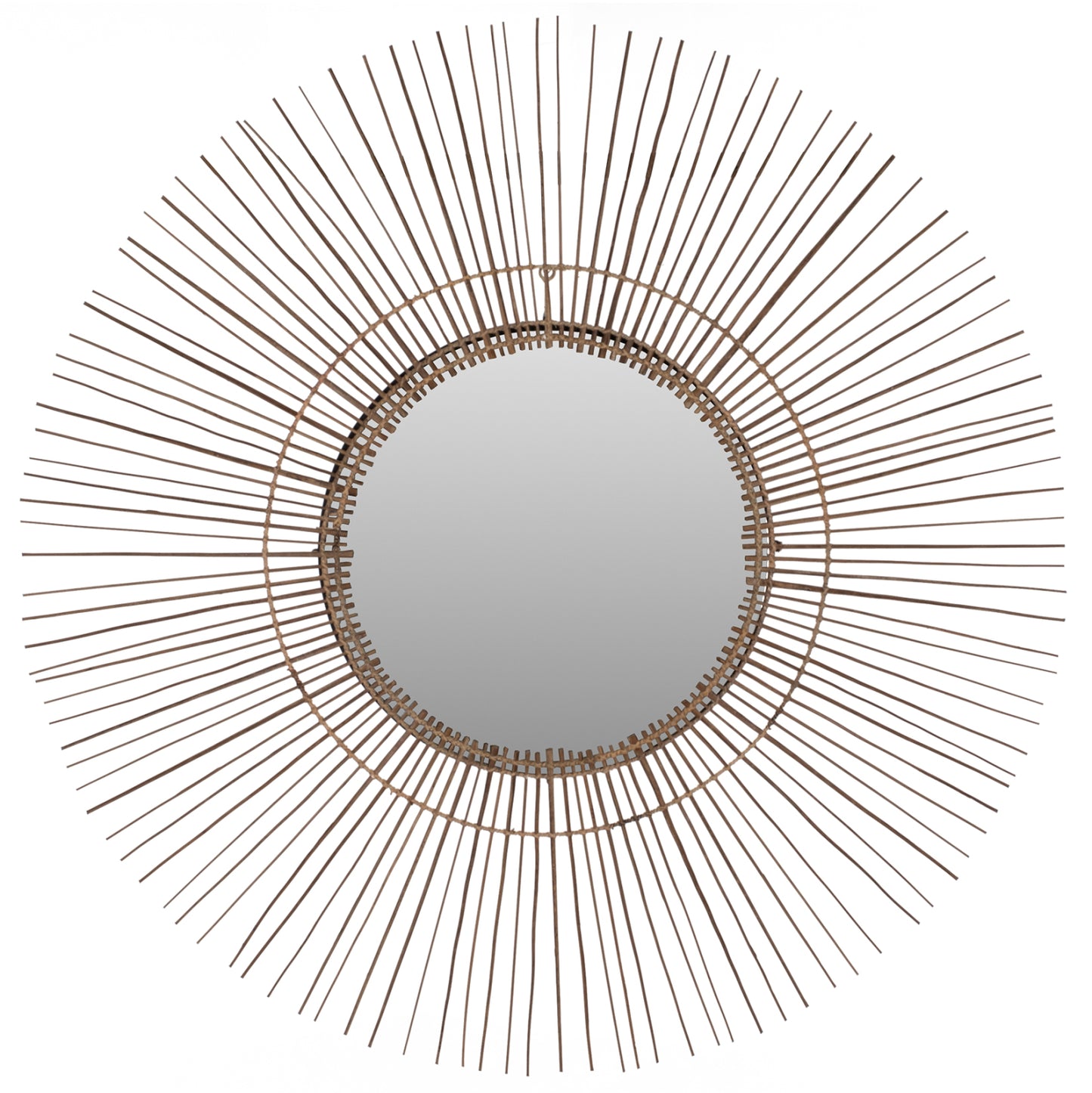 MIRROR ROUND WITH COCONUT STICKS FRAME IN NATURAL COLOR 120x4x120Hcm.HM7732