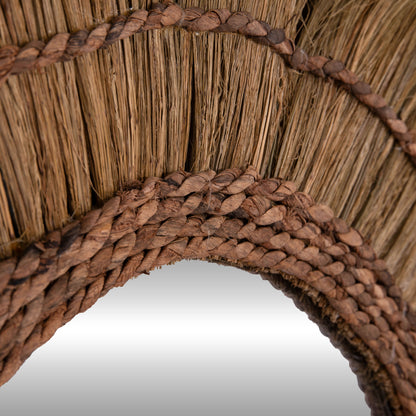 MIRROR ROUND WITH BANANA BARK FIBER FRAME IN NATURAL COLOR 130x4x130Hcm.HM7734