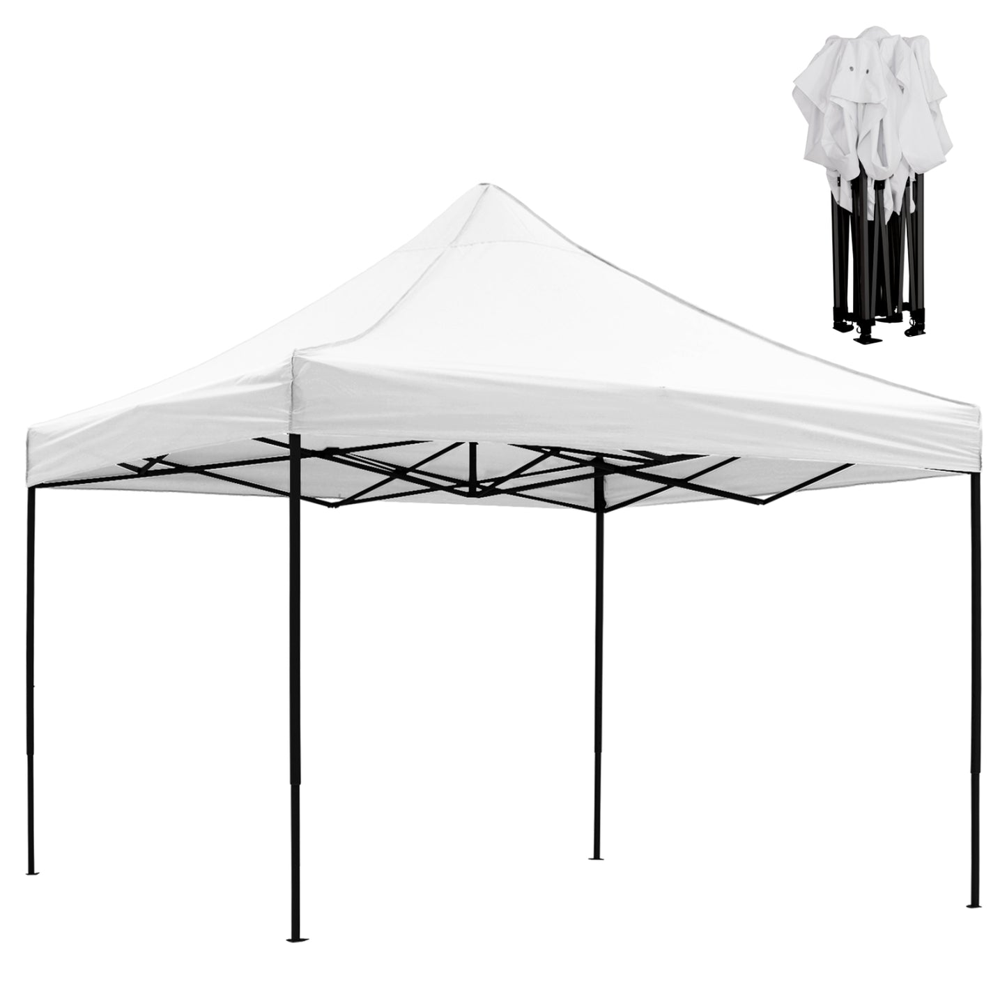 GAZEBO MATTHEW HM6310 FOLDABLE-METAL BLACK FRAME-WHITE SHADE 3x3x3.10Hm