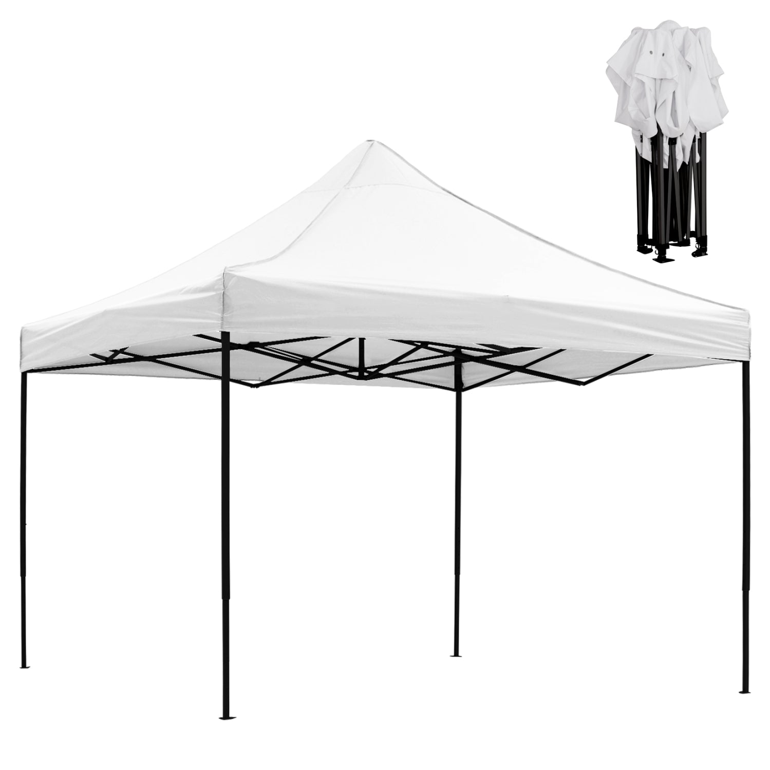GAZEBO MATTHEW HM6310 FOLDABLE-METAL BLACK FRAME-WHITE SHADE 3x3x3.10Hm