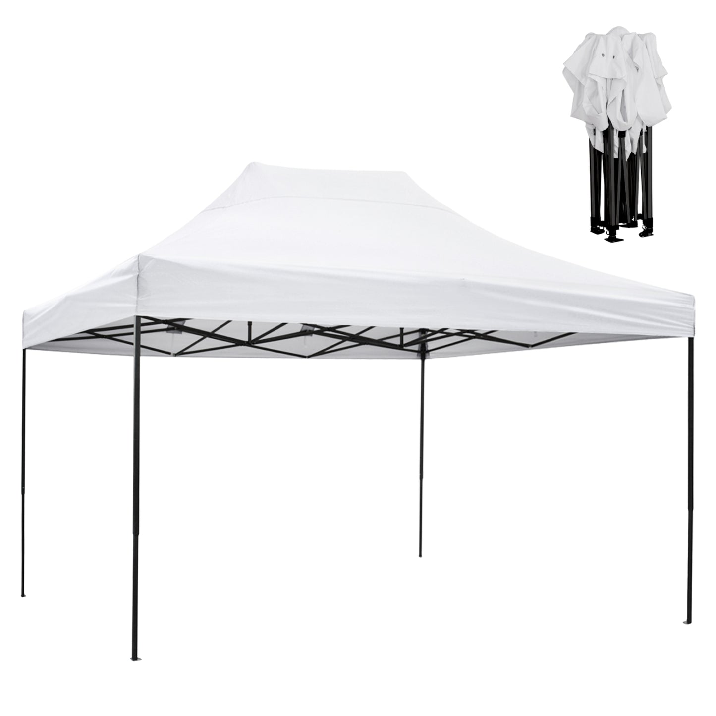 GAZEBO MATTHEW HM6311 FOLDABLE-METAL BLACK FRAME-WHITE SHADE 3x4.5x3.10Hm