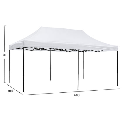 GAZEBO MATTHEW HM6312 FOLDABLE-METAL BLACK FRAME-WHITE SHADE 300x600x310Hcm