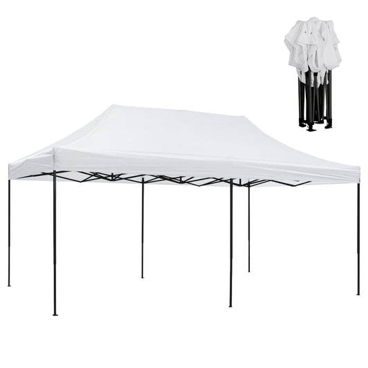 GAZEBO MATTHEW HM6312 FOLDABLE-METAL BLACK FRAME-WHITE SHADE 300x600x310Hcm