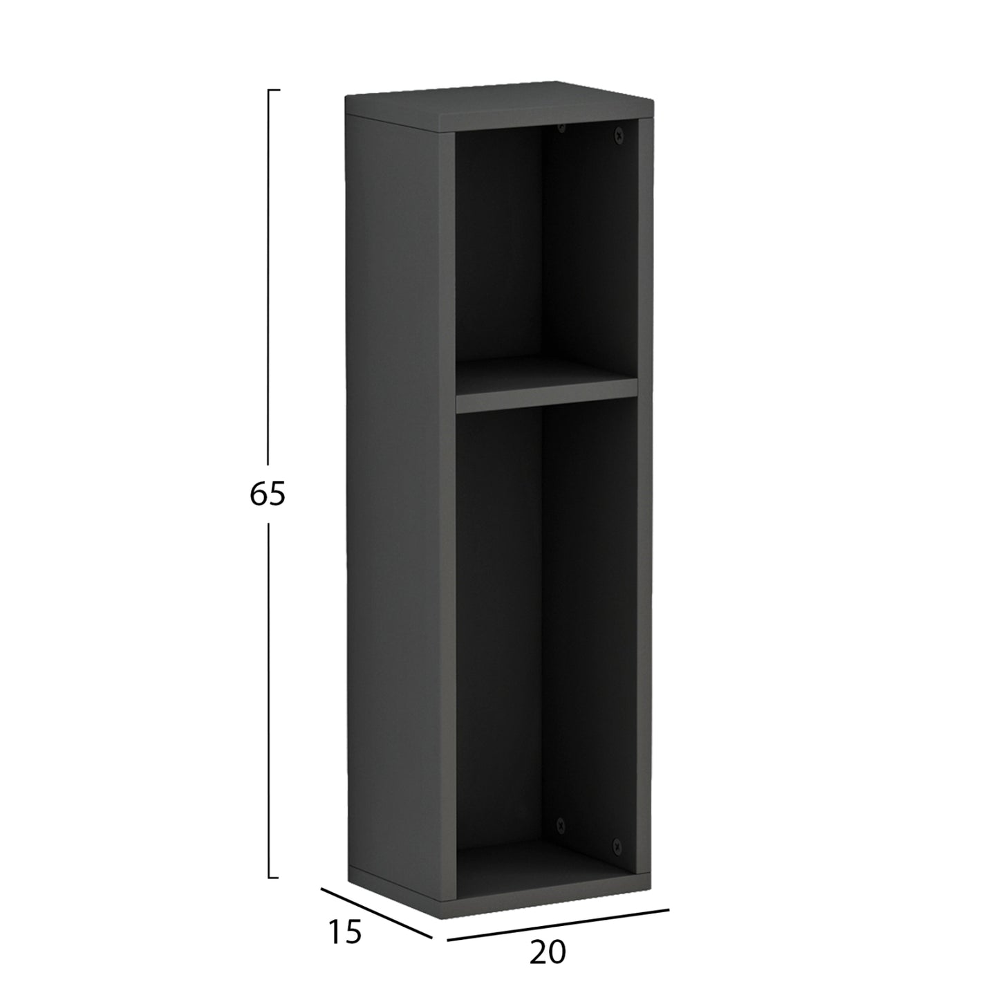 WALL BEDSIDE STAND BONEN HM9070.20 MELAMINE IN GREY 20x15x65Hcm.