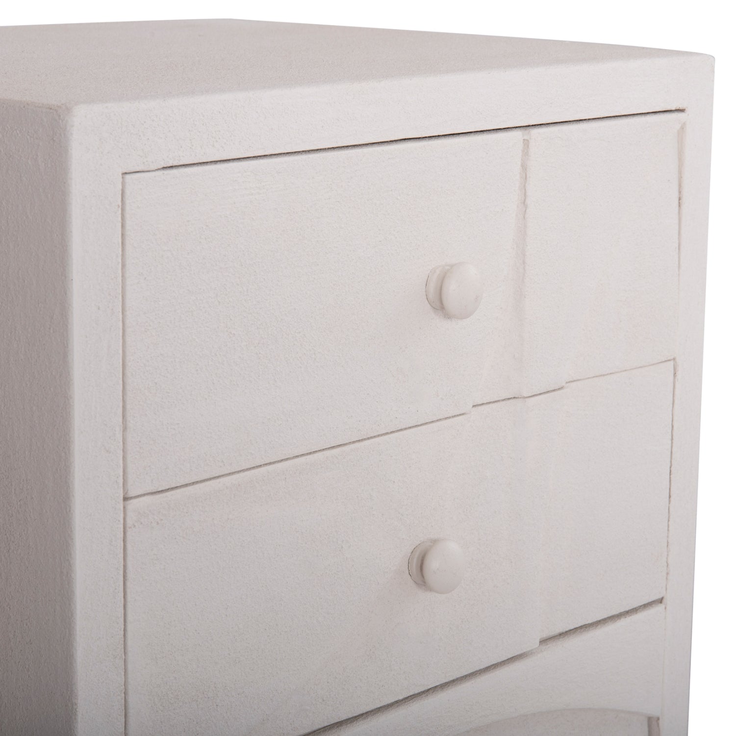 NIGHTSTAND SERIES SANTORINI HM18047 MDF IN OFF-WHITE COLOR-3 DRAWERS 48x38x55.5Hcm.