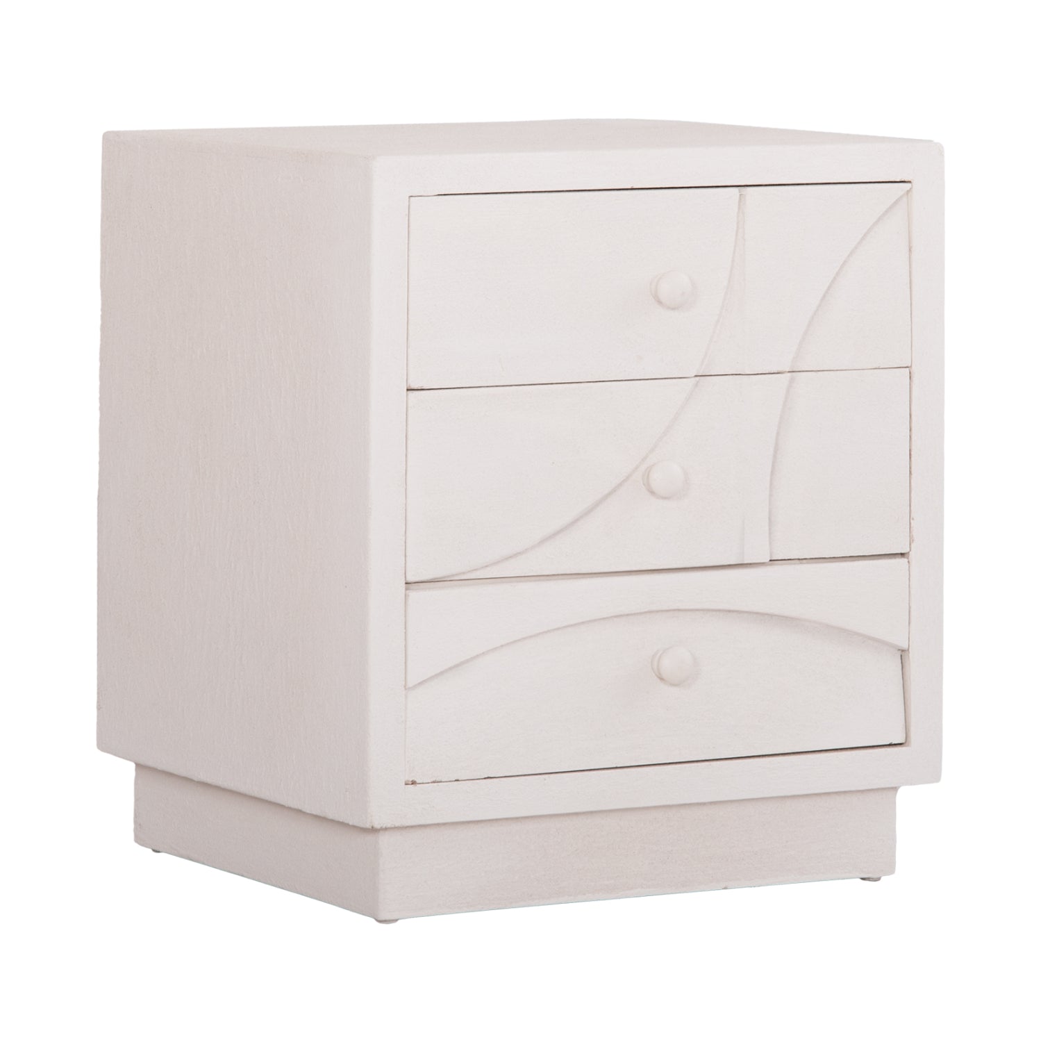 NIGHTSTAND SERIES SANTORINI HM18047 MDF IN OFF-WHITE COLOR-3 DRAWERS 48x38x55.5Hcm.