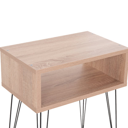 BEDSIDE STAND TODD HM18183.03 MELAMINE IN SONAMA-LEGS IN NATURAL WOOD COLOR 46x30x59Hcm.