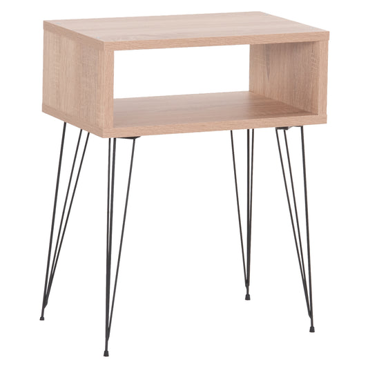 BEDSIDE STAND TODD HM18183.03 MELAMINE IN SONAMA-LEGS IN NATURAL WOOD COLOR 46x30x59Hcm.