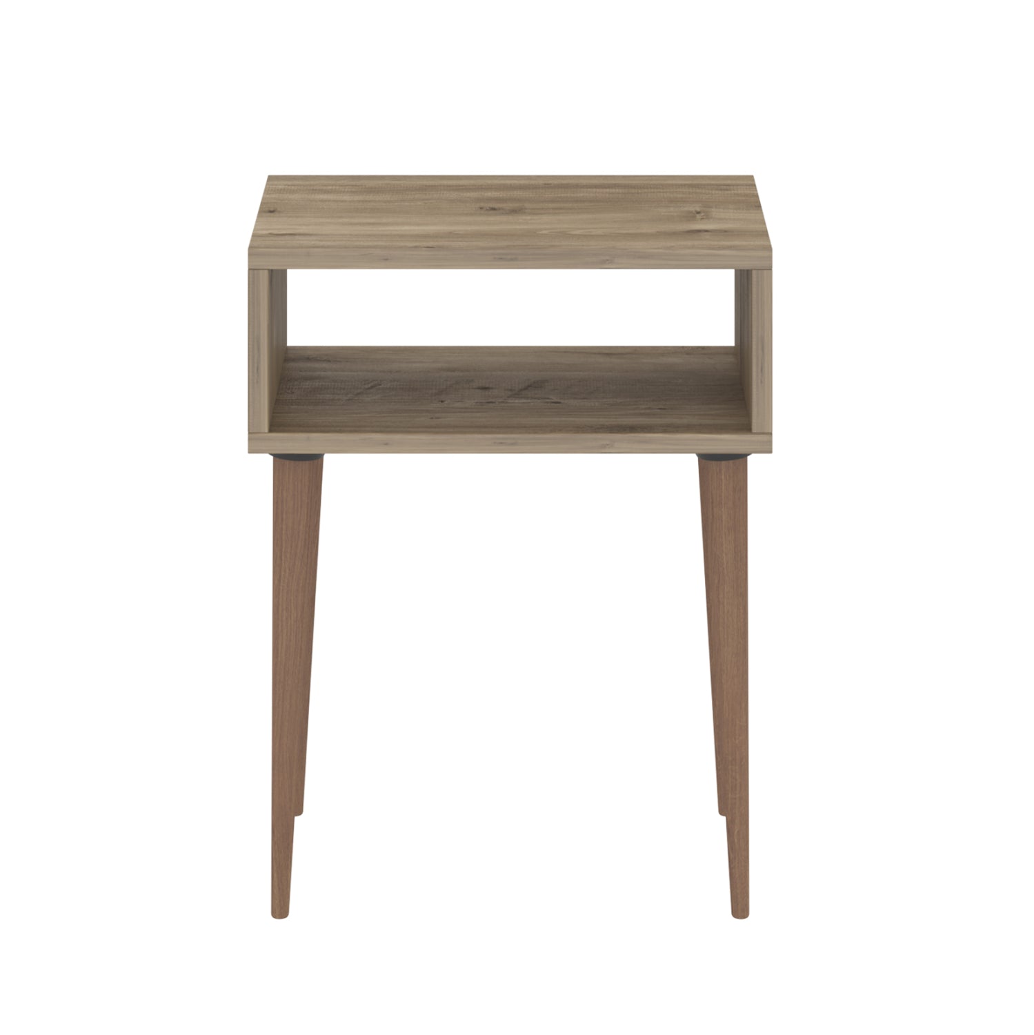 BEDSIDE STAND TODD HM18183.04 MELAMINE IN NATURAL OAK-LEGS IN NATURAL WOOD COLOR 45x30x58Hcm.