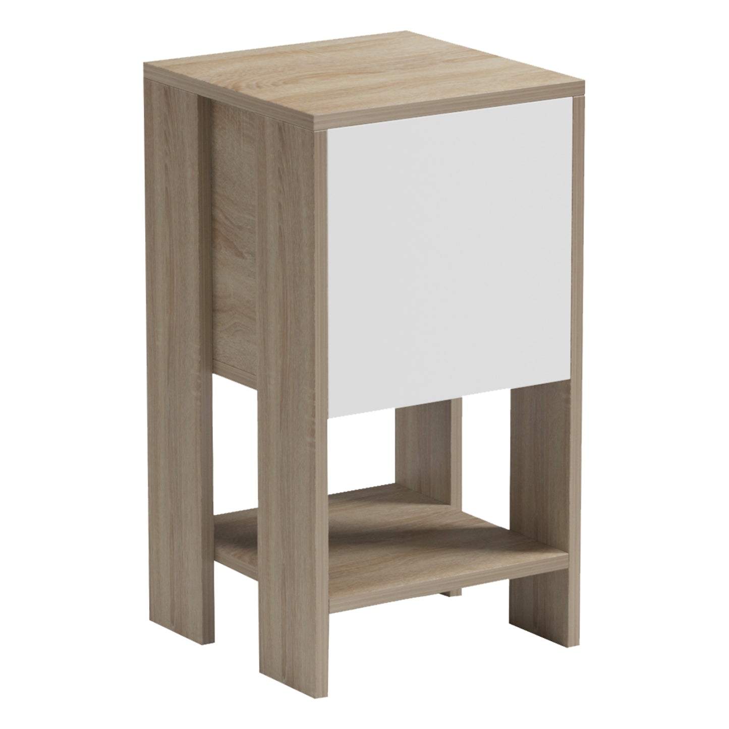 NIGHTSTAND ARGUS HM18378.11 MELAMINE IN WHITE/SONAMA 30x30x55Hcm.