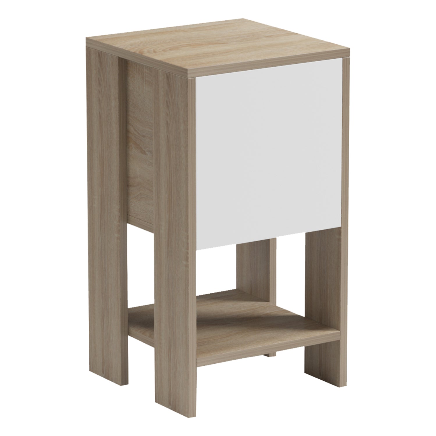 NIGHTSTAND ARGUS HM18378.11 MELAMINE IN WHITE/SONAMA 30x30x55Hcm.