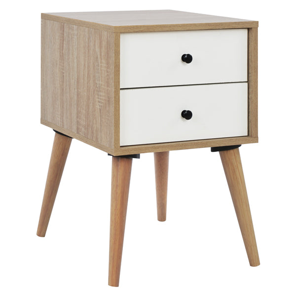 Nightstand Oliver HM2225 Natural-White 40Χ40Χ60