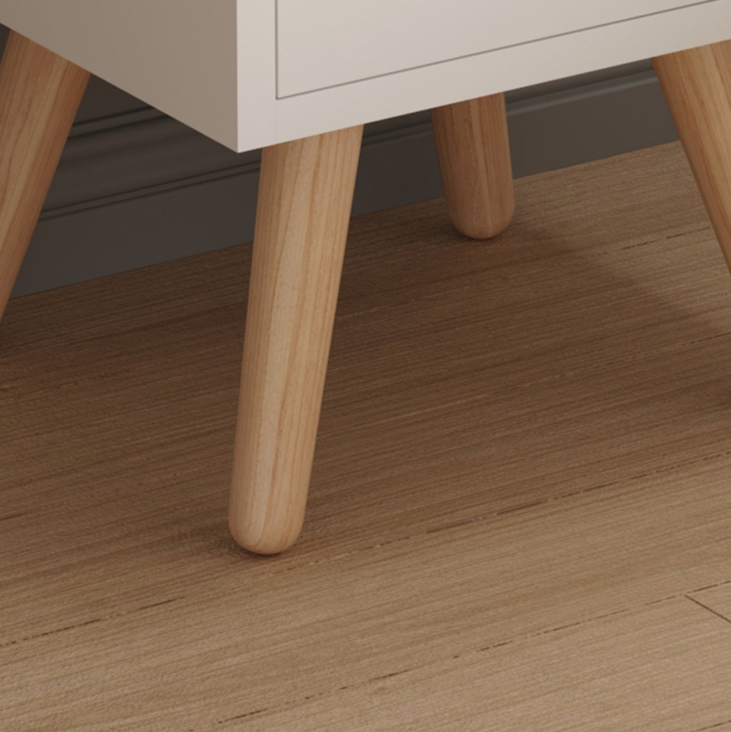 BEDSIDE STAND DINKL HM2472.03 MELAMINE-2 DRAWERS IN WHITE 29,7x29,7x45Hcm.