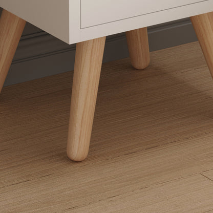 BEDSIDE STAND DINKL HM2472.03 MELAMINE-2 DRAWERS IN WHITE 29,7x29,7x45Hcm.