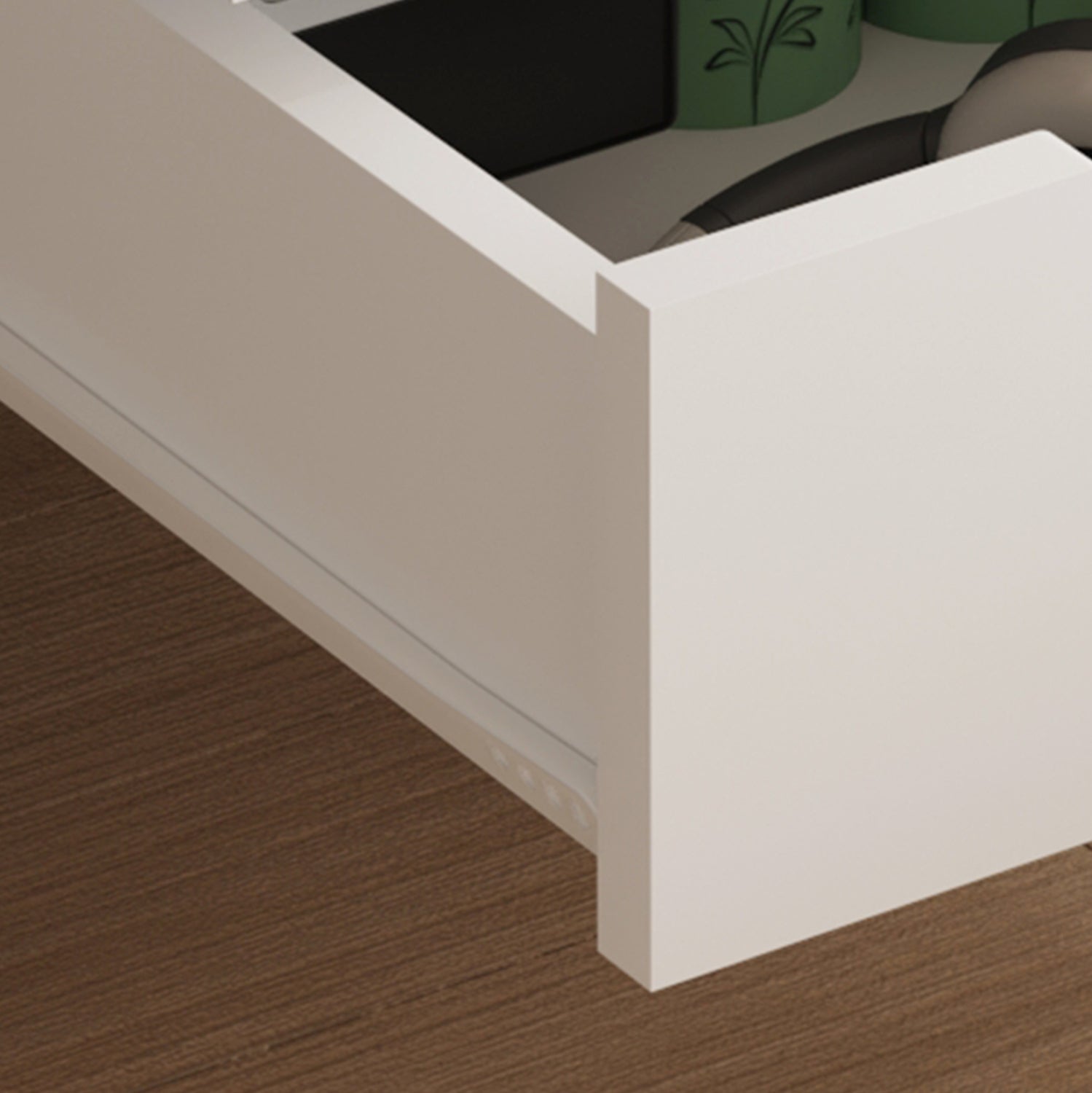 BEDSIDE STAND DINKL HM2472.04 MELAMINE-2 DRAWERS IN SONAMA-WHITE 29,7x29,7x45Hcm.