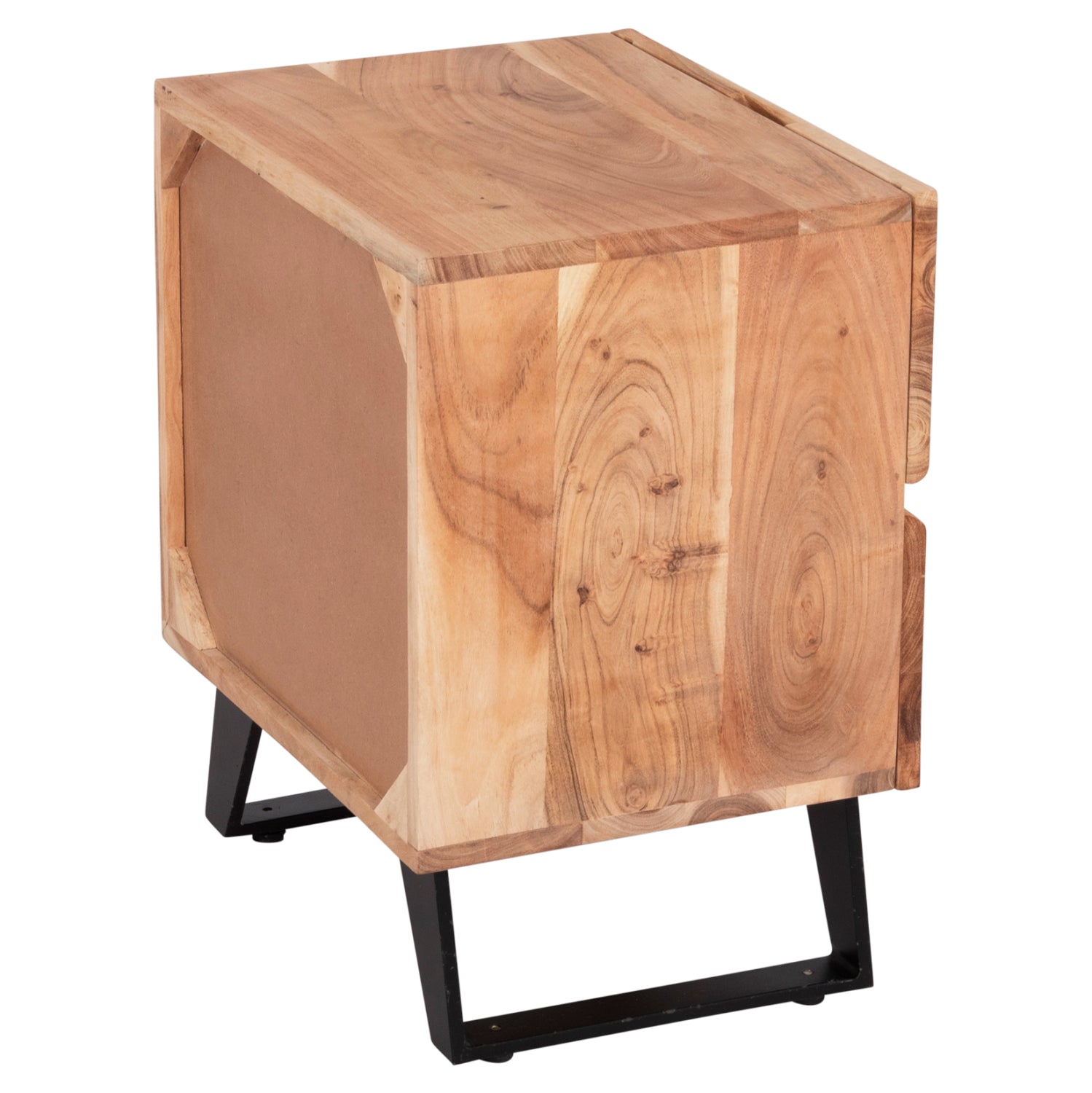 NIGHTSTAND WITH 2 DRAWERS ALICIA HM8360.11 ACACIA WOOD IN NATURAL COLOR 45x35x56Hcm.