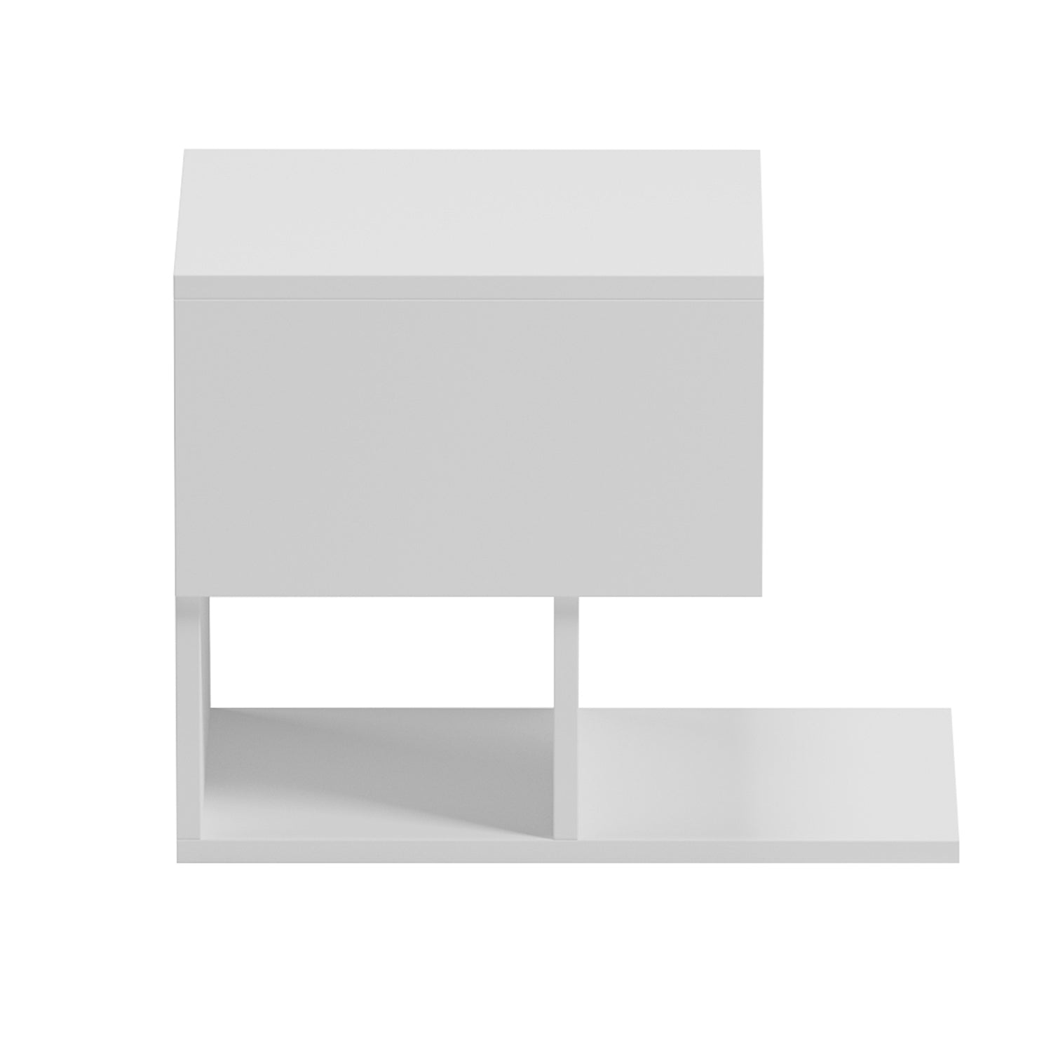 BEDSIDE NIGHTSTAND CASPIAN HM9071.11 MELAMINE IN WHITE 46.8x33x36.8Hcm.