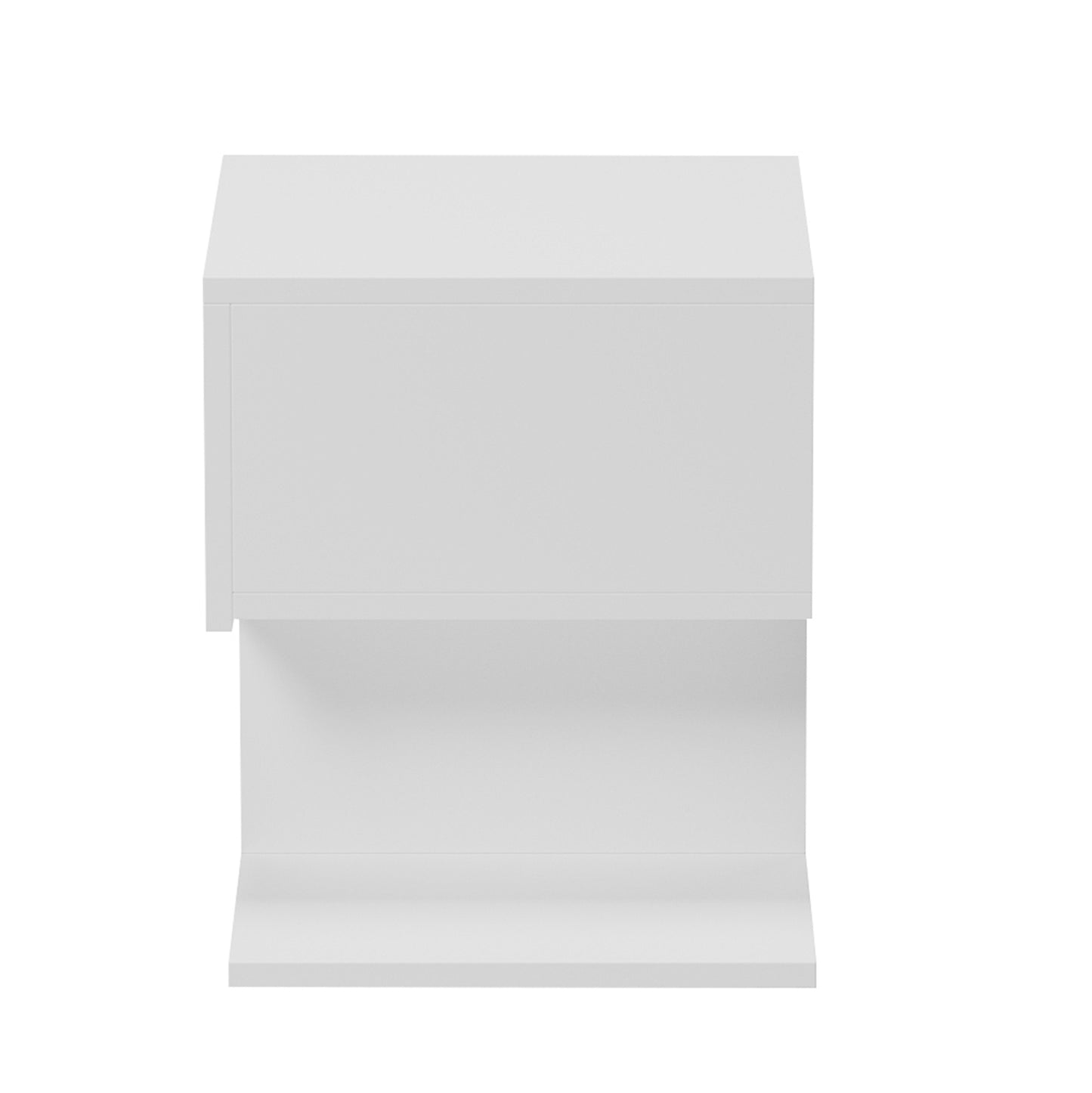 BEDSIDE NIGHTSTAND CASPIAN HM9071.11 MELAMINE IN WHITE 46.8x33x36.8Hcm.