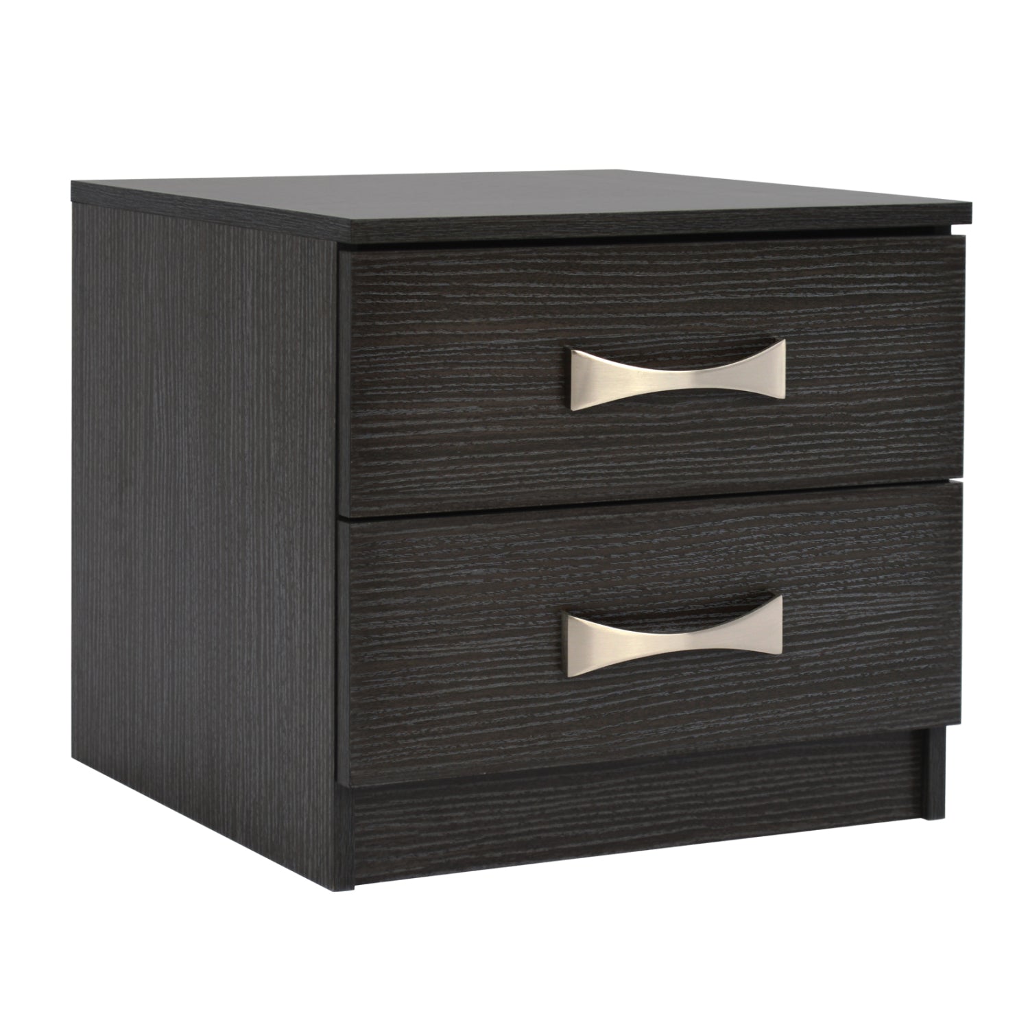 Bedside table with 2 drawers and handles HM2235.01 Zebrano 48x40x42