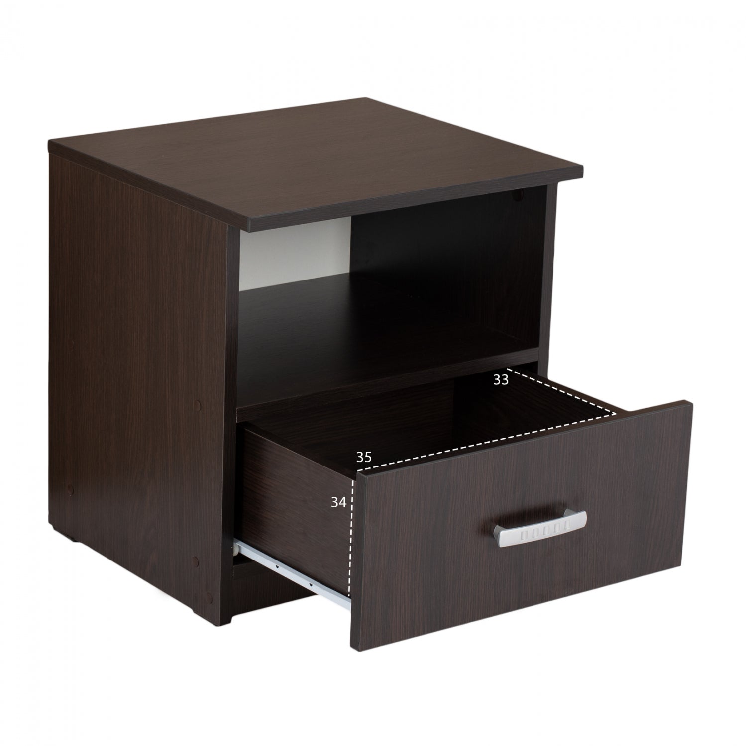 NIGHT STAND WITH DRAWER WENGE HM2431.02 45X40X48 cm.