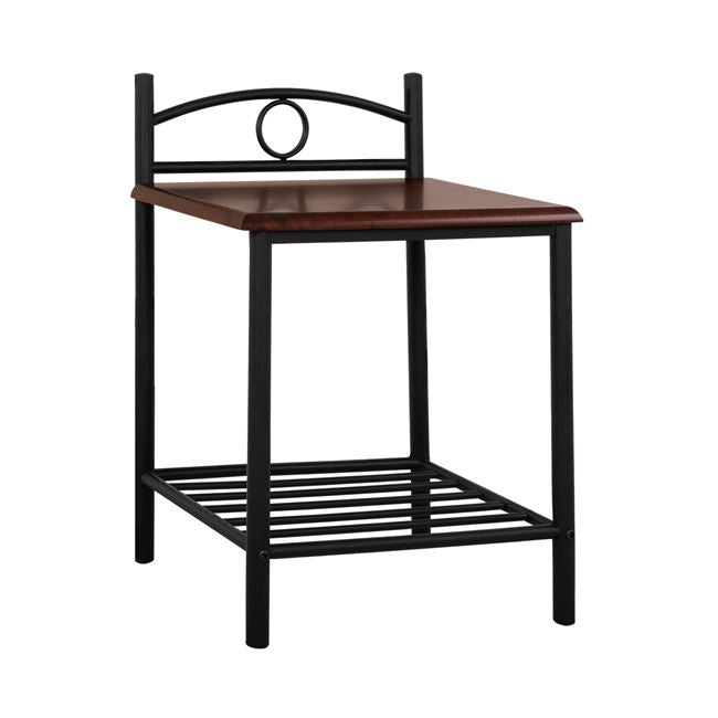 Bedside table Suzie HM387 from metal and RUBBERWOOD 45x35x48-61H cm