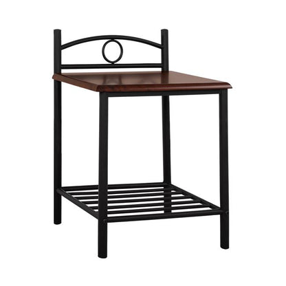 Bedside table Suzie HM387 from metal and RUBBERWOOD 45x35x48-61H cm