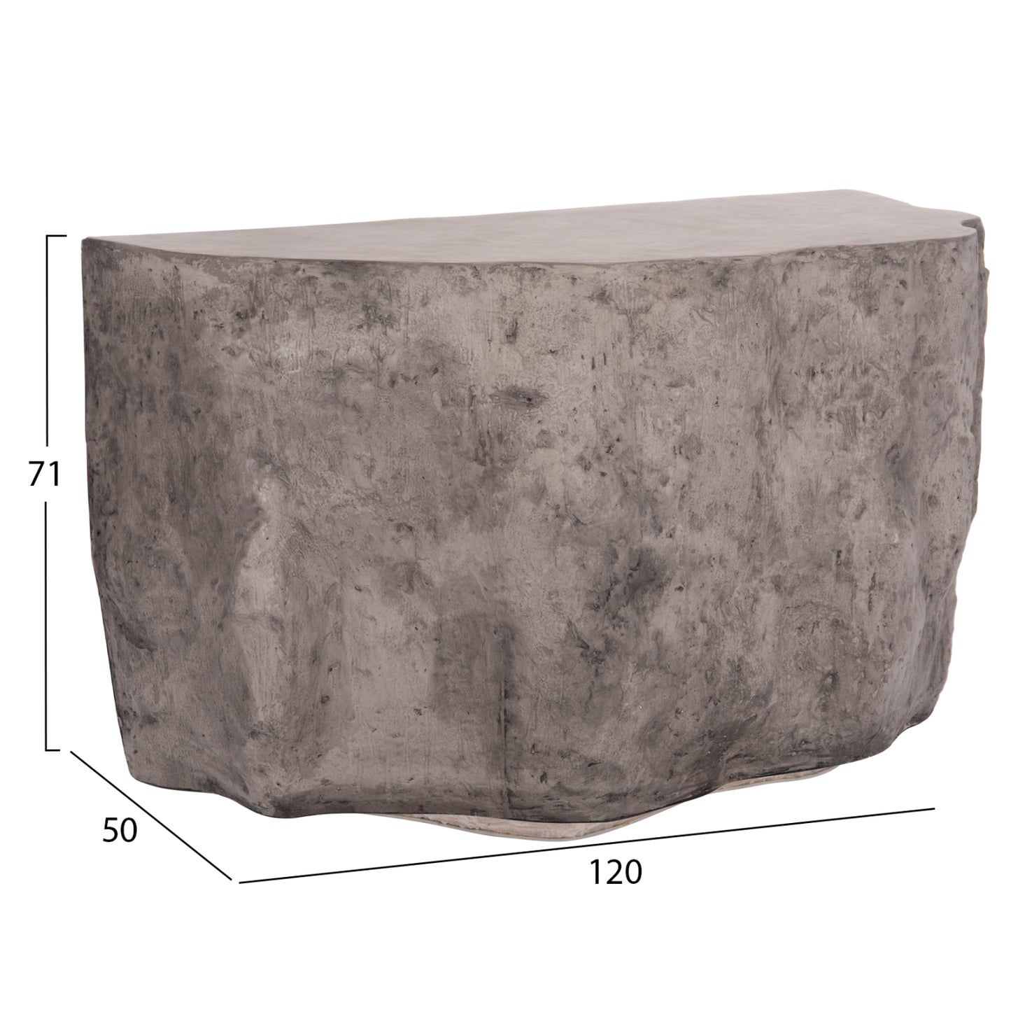 CONSOLE ROCK INTERON HM18152.03 FIBER CEMENT IN GREY--120x50x71Hcm.