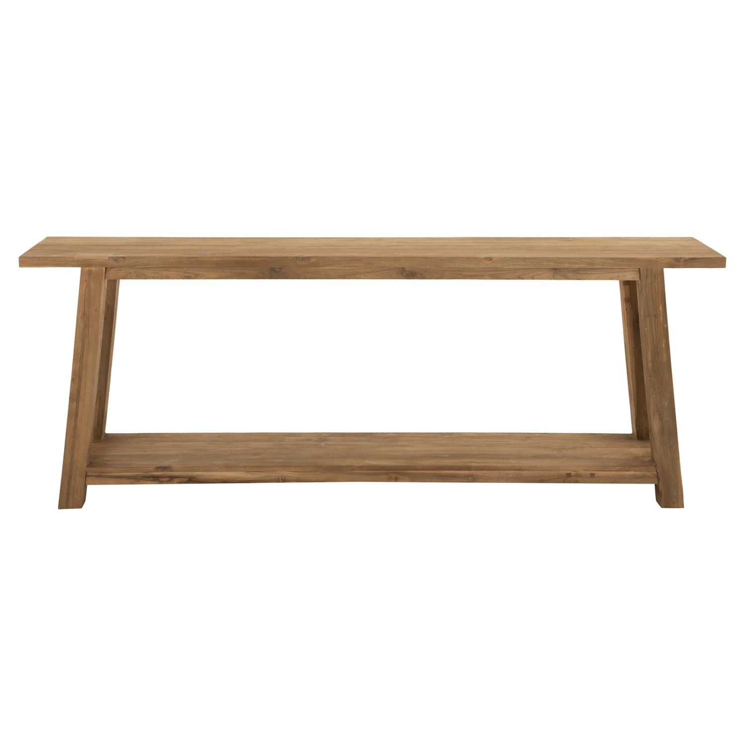 CONSOLE NO DRAWER HM9554 MADE OF RECYCLED TEAK WOOD 240x45x91Hcm.