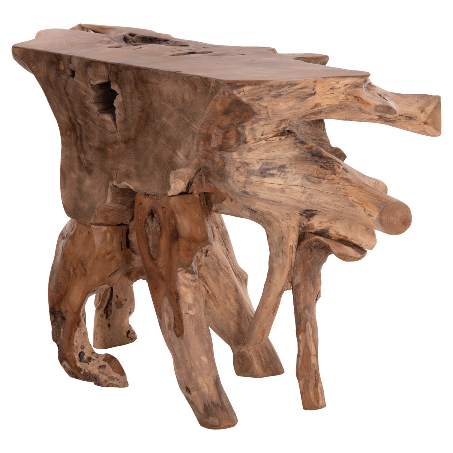 CONSOLE GRIMAL HM18298 TEAK WOOD (ROOT)--NATURAL COLOR 125x46x80Hcm.