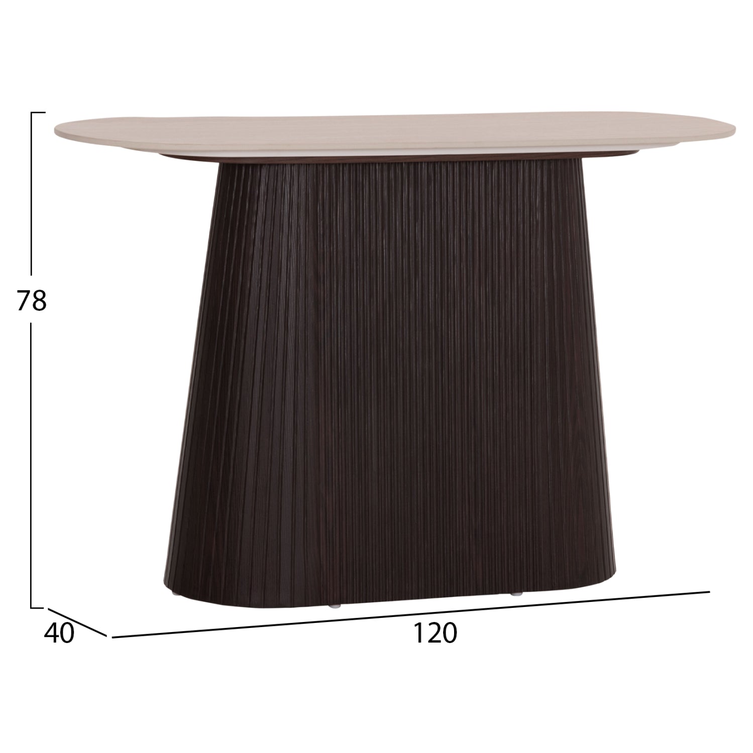 CONSOLE CATER HM18323 CERAMIC TOP WITH TRAVERTINE STONE LOOK--MDF BASE 120x40x78Hcm.