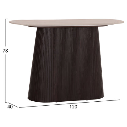 CONSOLE CATER HM18323 CERAMIC TOP WITH TRAVERTINE STONE LOOK--MDF BASE 120x40x78Hcm.