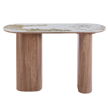 CONSOLE MARBLEX HM18446 CERAMIC TOP IN PANDORA COLOR--MDF LEGS IN WALNUT 120x40x76Hcm.