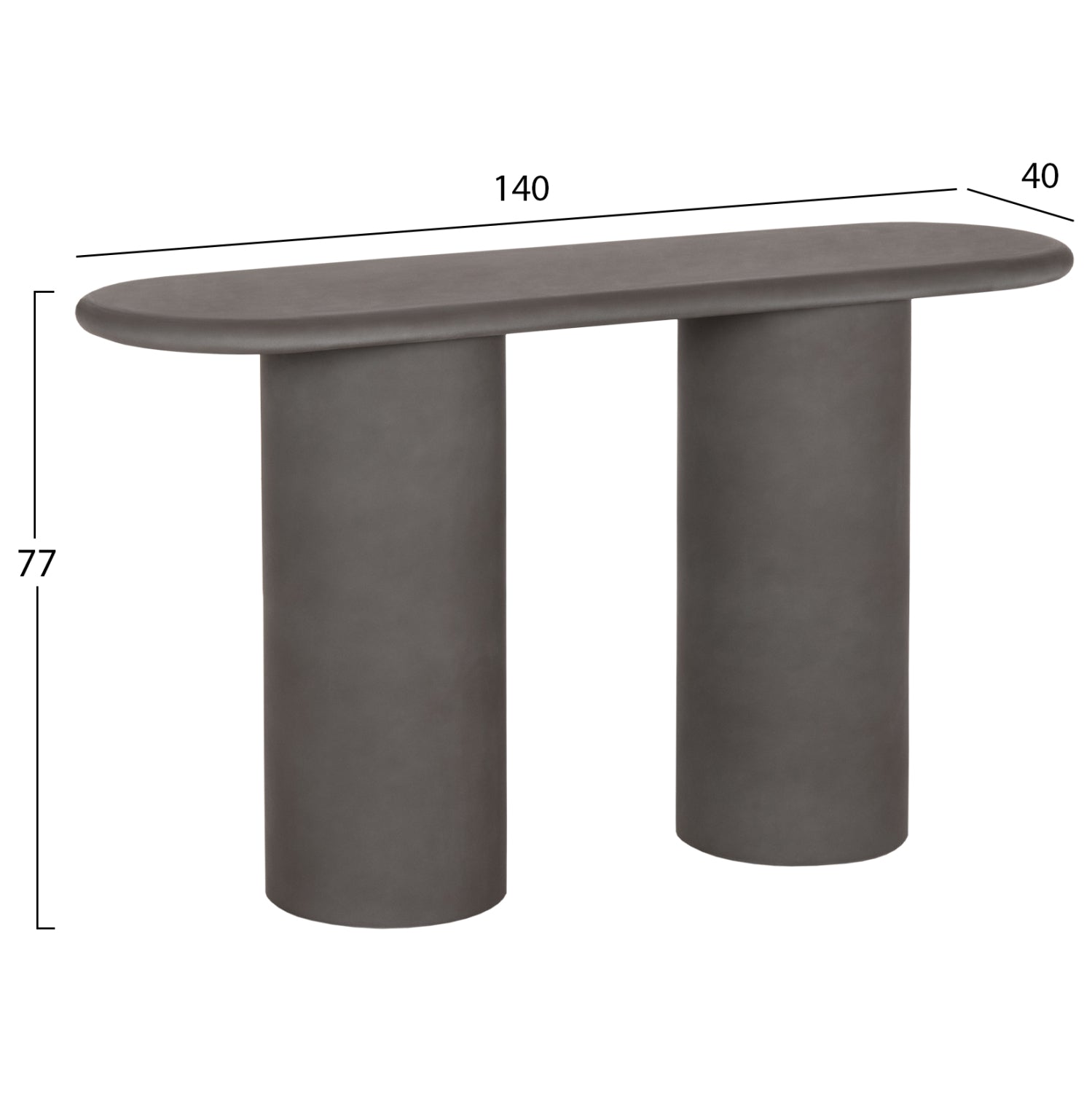 CONSOLE KENJI HM6584.01 FIBER CEMENT IN GREY--140x40x77Hcm.