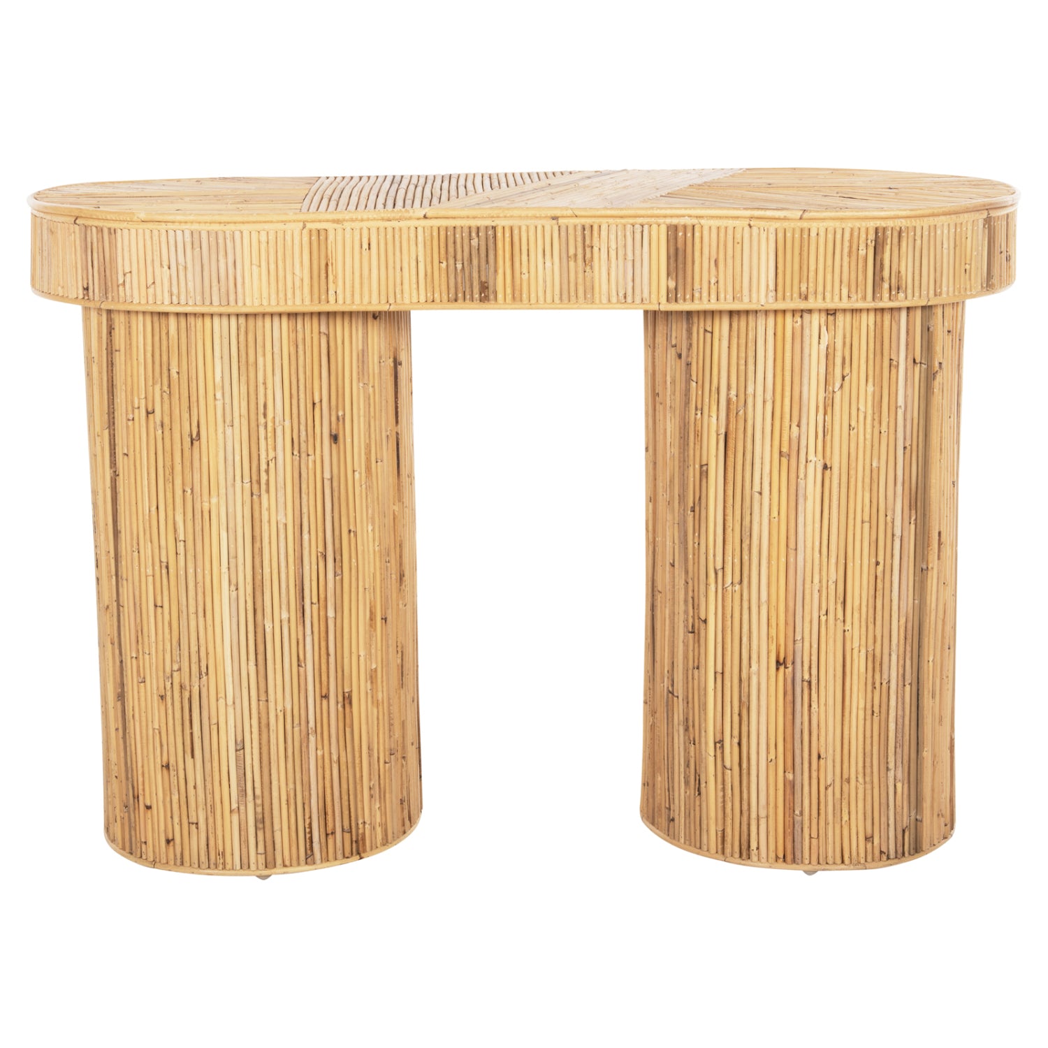 CONSOLE IN OVAL SHAPE GATSBY HM9871 NATURAL RATTAN IN NATURAL COLOR 110x45x74,5Hcm.