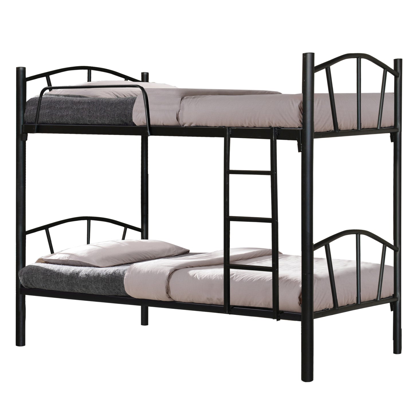 Bed Bunk metallic Floor HM328.01 Black 90x190 cm