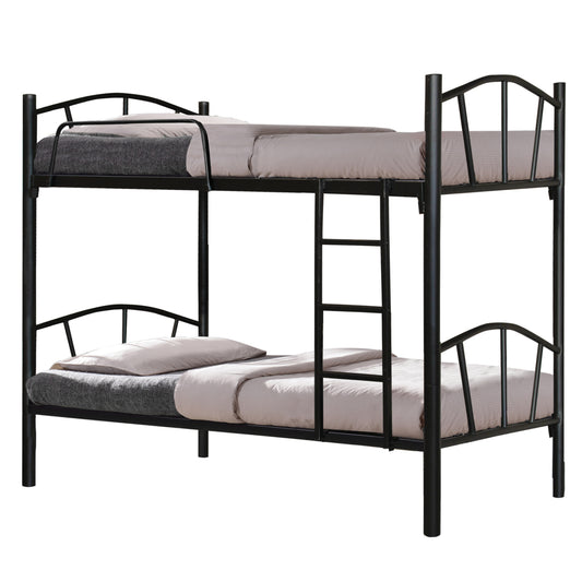 Bed Bunk metallic Floor HM328.01 Black 90x190 cm