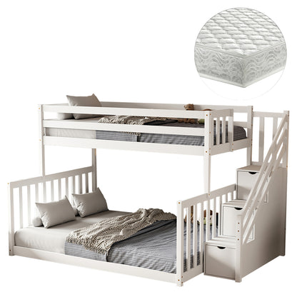 BUNK BED BEAMER HM21320 PINE WOOD IN WHITE--FOR MATTRESSES 90 & 140x190cm.
