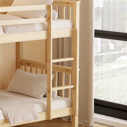 BUNK BED WITH 2 MATTRESSES LANTAI HM21307 PINE WOOD IN NATURAL COLOR--FOR MATTRESSES 90x190cm