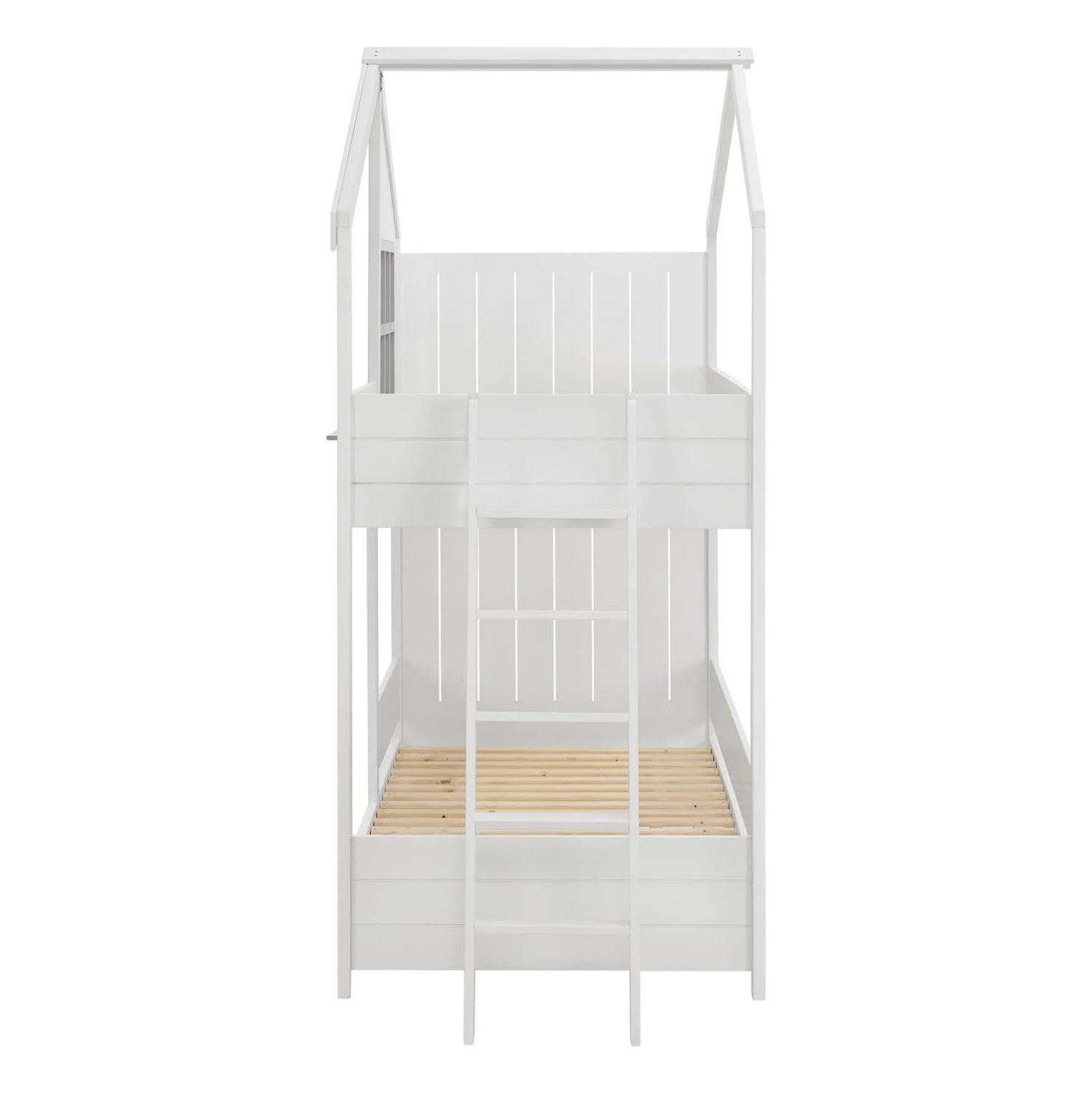 BUNK BED WITH 2 MATTRESSES COMBO HM21316 PINE WOOD IN WHITE--FOR MATTRESSES 90x190cm