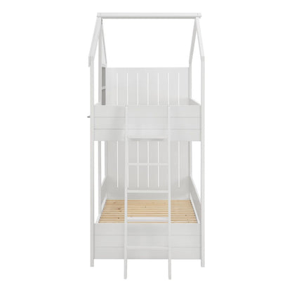 BUNK BED WITH 2 MATTRESSES COMBO HM21316 PINE WOOD IN WHITE--FOR MATTRESSES 90x190cm