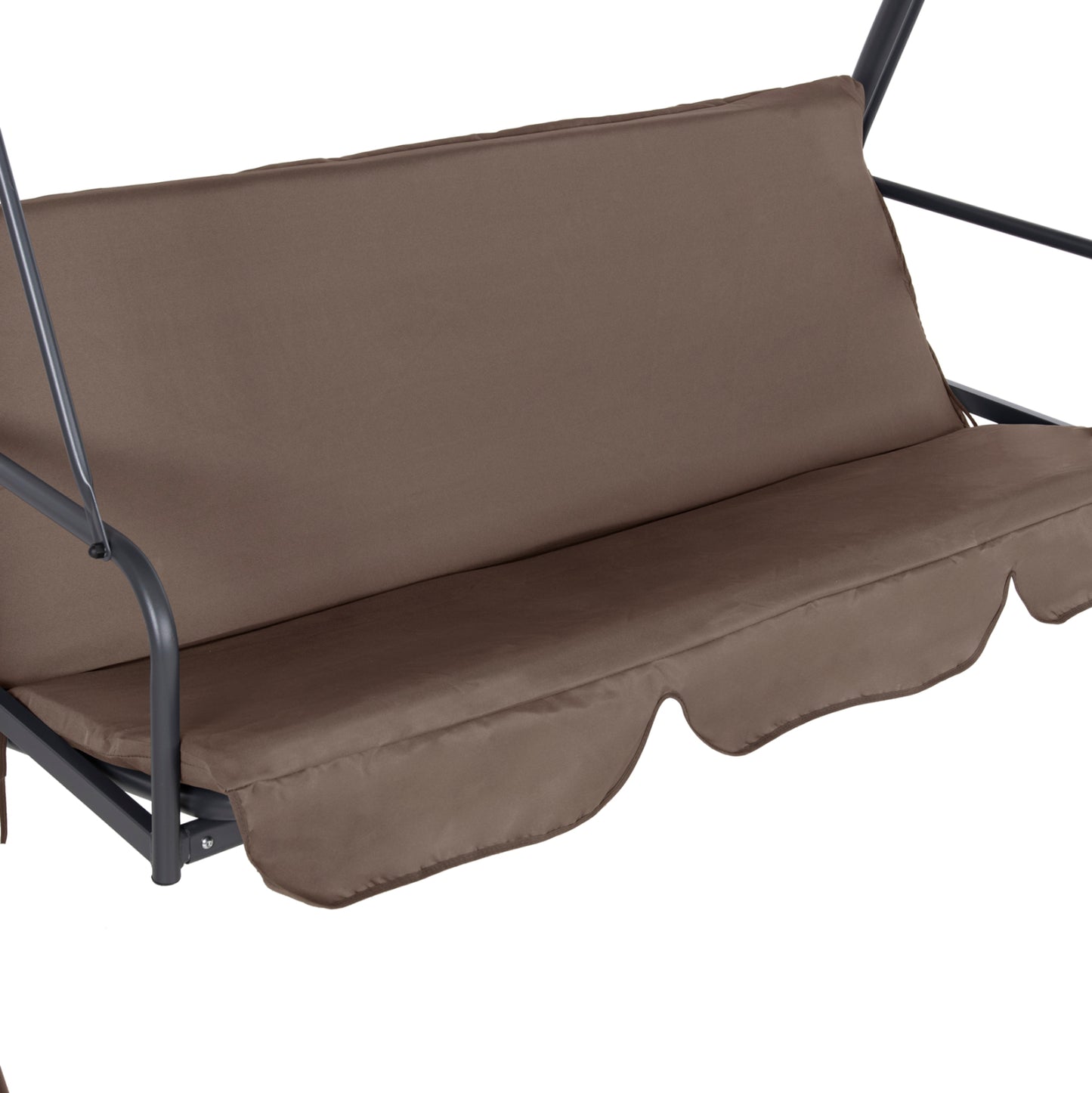 PORCH SWINGER-BED 3-SEATER LIKID HM5980.02 METAL FRAME IN GREY-FABRIC IN LIGHT BROWN 194x119x210Hcm.