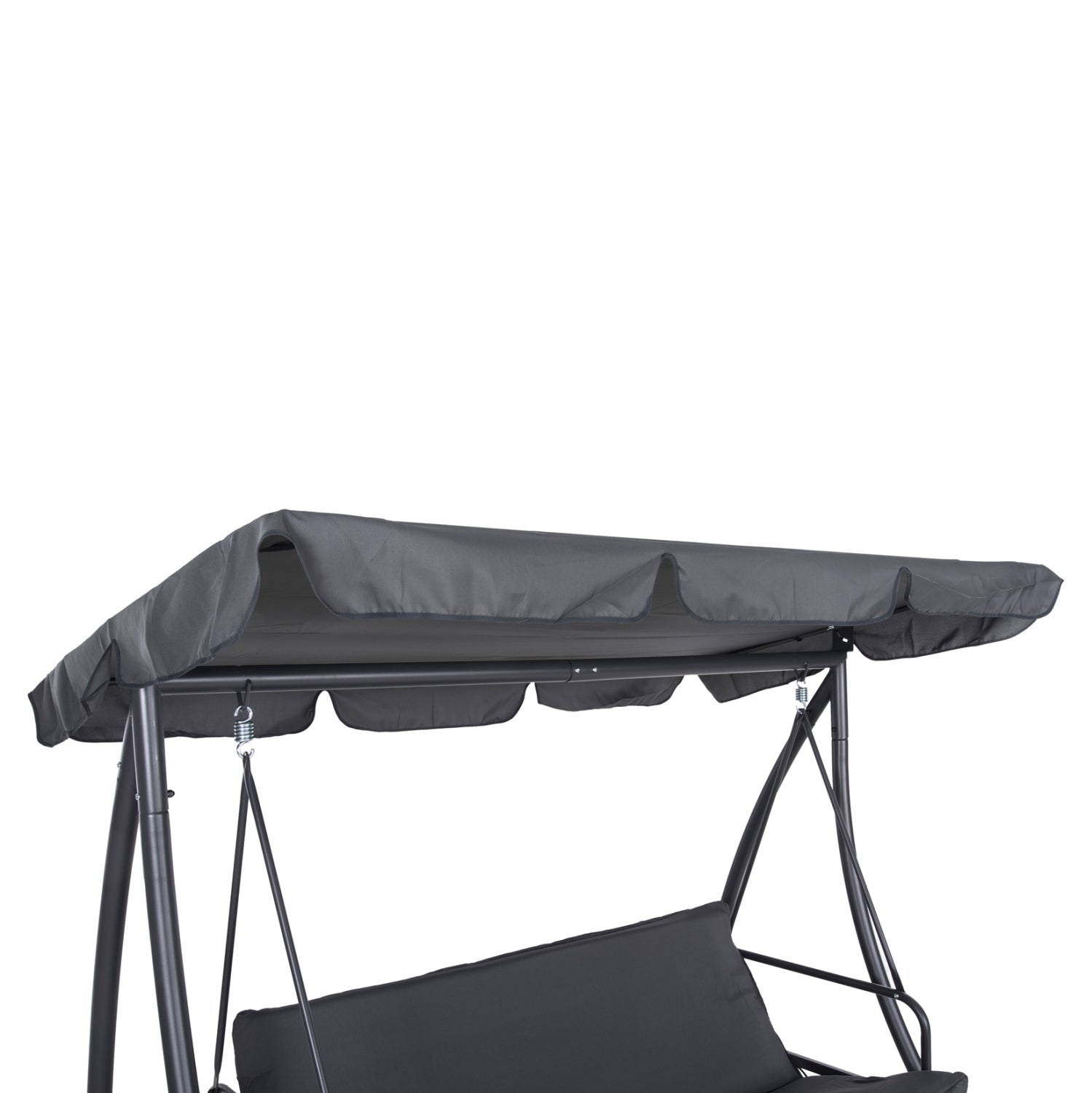 PORCH SWINGER-BED 3-SEATER WITH SUNSHIELD LIKID HM5980.01 METAL FRAME&FABRIC IN GREY 194x119x210Hcm.