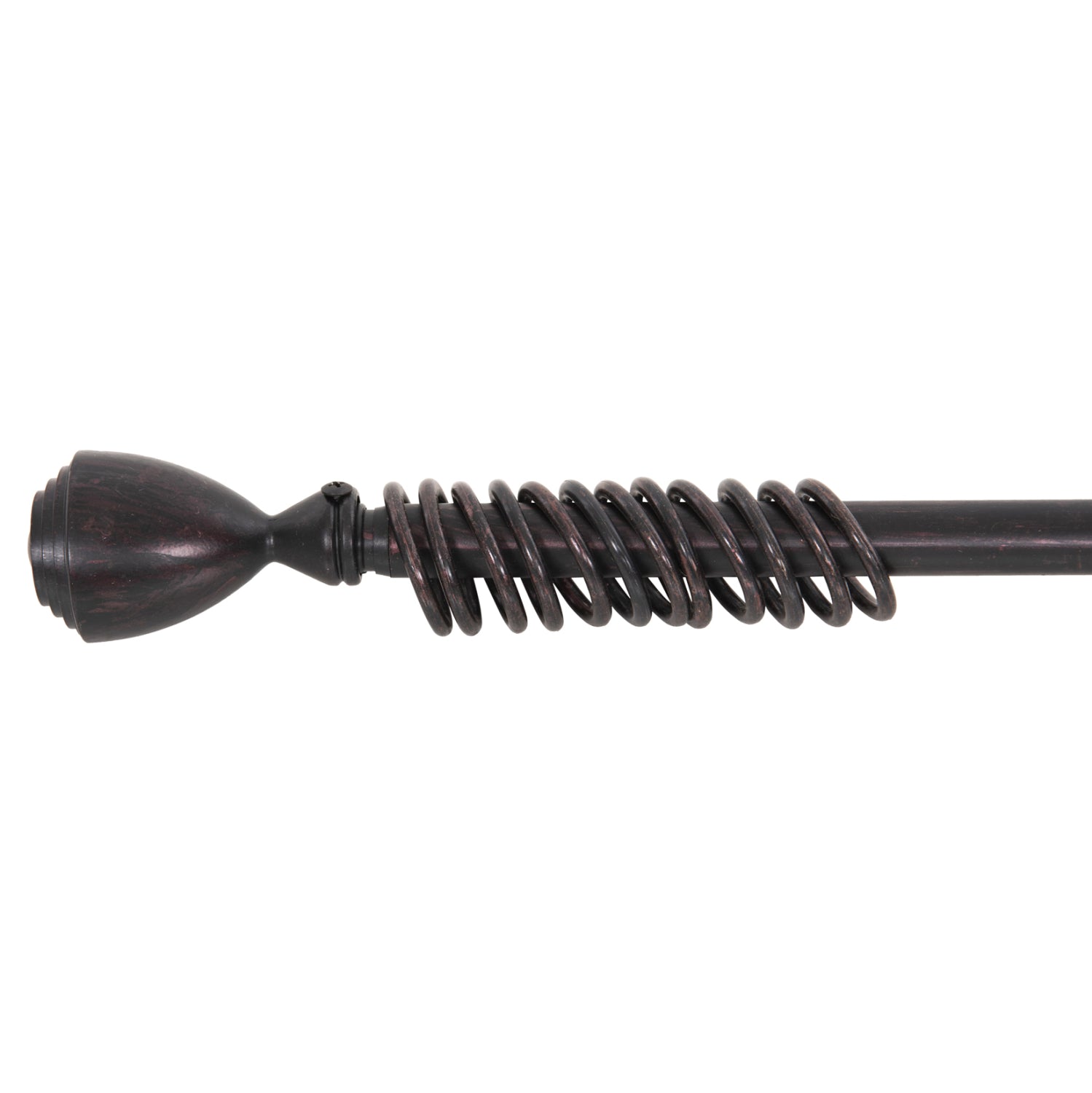 METAL CURTAIN ROD HM11280.03 FOLDABLE IN BLACK-RED COLORING WITH CONE ENDS 110-210cm.