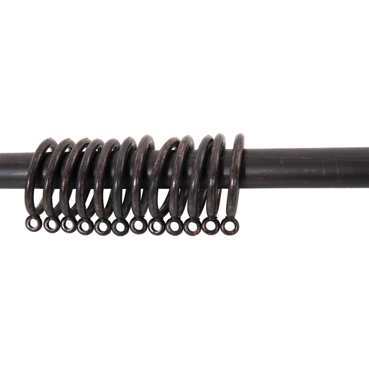 METAL CURTAIN ROD HM11280.03 FOLDABLE IN BLACK-RED COLORING WITH CONE ENDS 110-210cm.