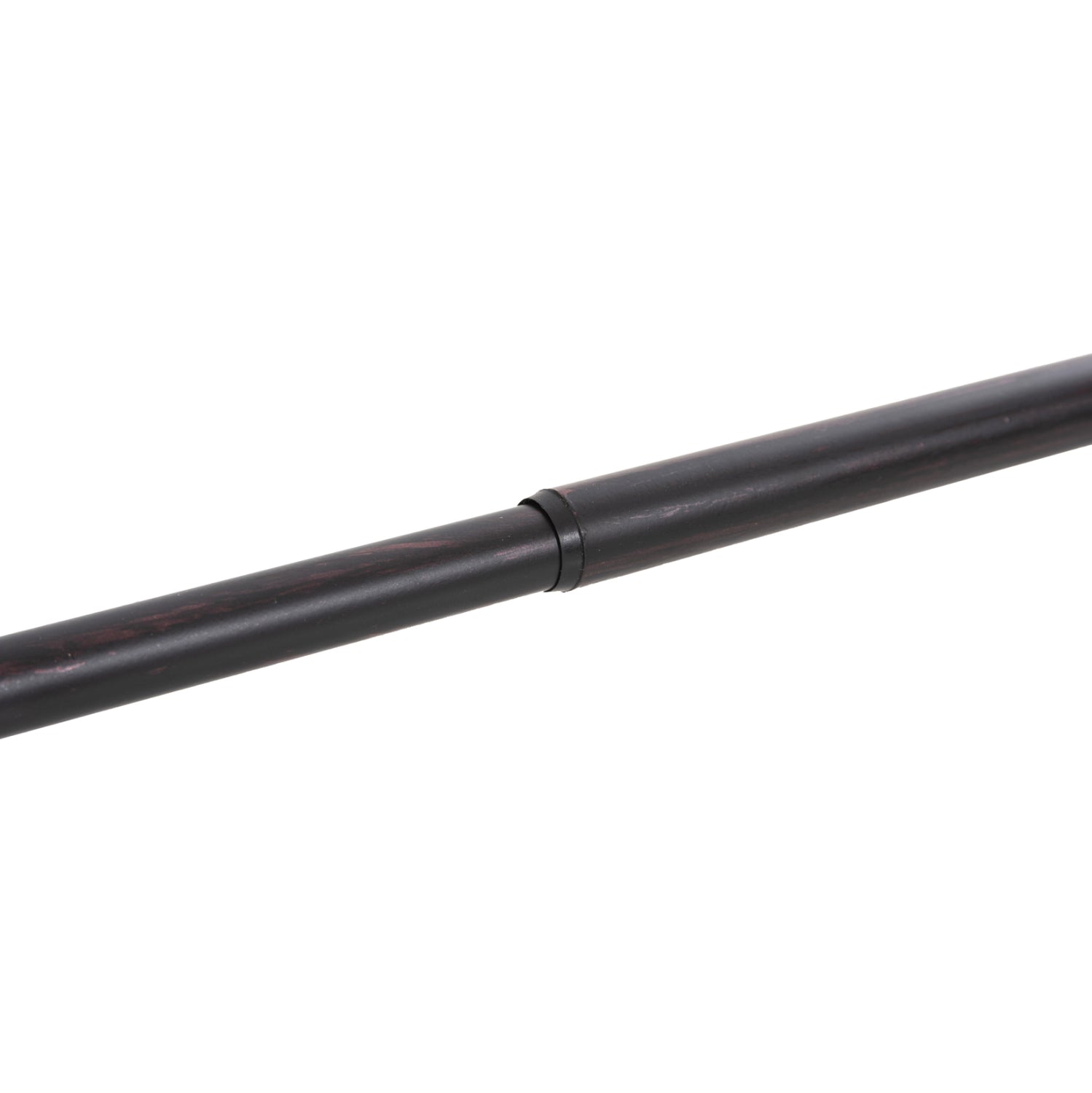 METAL CURTAIN ROD HM11280.03 FOLDABLE IN BLACK-RED COLORING WITH CONE ENDS 110-210cm.