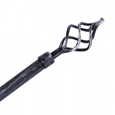 Curtain Rod 110-210cm HM11279.01 folding metallic  BLACK SILVER Ε-0316