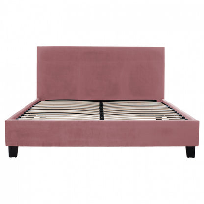 DUSTY PINK VELVET BED HM553.12 FOR MATTRESS 150x200 CM.