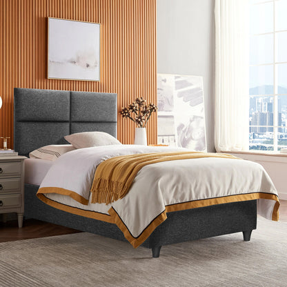 HM652.01 bed MILO, grey fabric, 90x200